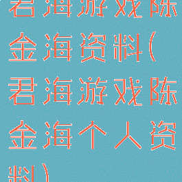 君海游戏陈金海资料(君海游戏陈金海个人资料)