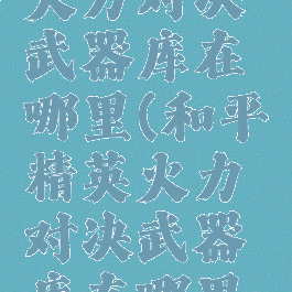 和平精英火力对决武器库在哪里(和平精英火力对决武器库在哪里野区)