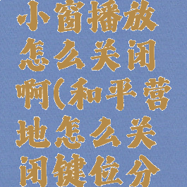 和平营地小窗播放怎么关闭啊(和平营地怎么关闭键位分享)