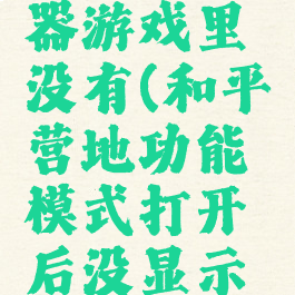 和平营地开启变声器游戏里没有(和平营地功能模式打开后没显示出效果怎么办)