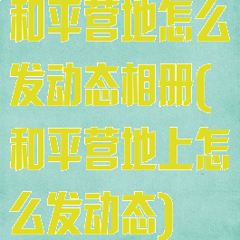 和平营地怎么发动态相册(和平营地上怎么发动态)