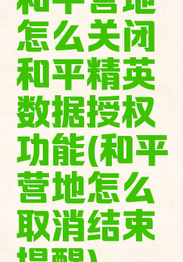 和平营地怎么关闭和平精英数据授权功能(和平营地怎么取消结束提醒)