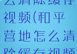 和平营地怎么清除缓存视频(和平营地怎么清除缓存视频文件)