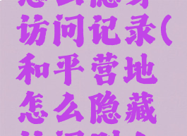 和平营地怎么隐身访问记录(和平营地怎么隐藏访问别人记录)