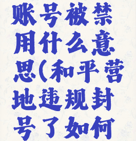 和平营地账号被禁用什么意思(和平营地违规封号了如何解开)