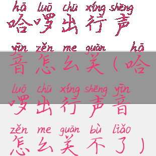 哈啰出行声音怎么关(哈啰出行声音怎么关不了)