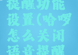 哈啰怎么关闭语音提醒功能设置(哈啰怎么关闭语音提醒功能设置苹果手机)