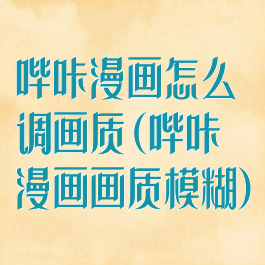 哔咔漫画怎么调画质(哔咔漫画画质模糊)