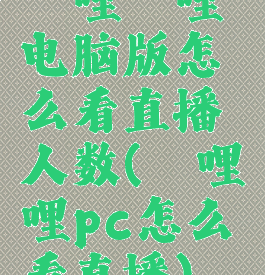 哔哩哔哩电脑版怎么看直播人数(哔哩哔哩pc怎么看直播)