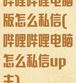 哔哩哔哩电脑版怎么私信(哔哩哔哩电脑怎么私信up主)