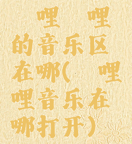 哔哩哔哩的音乐区在哪(哔哩哔哩音乐在哪打开)