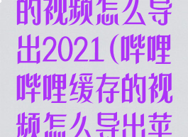 哔哩哔哩缓存的视频怎么导出2021(哔哩哔哩缓存的视频怎么导出苹果手机)
