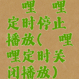 哔哩哔哩定时停止播放(哔哩哔哩定时关闭播放)