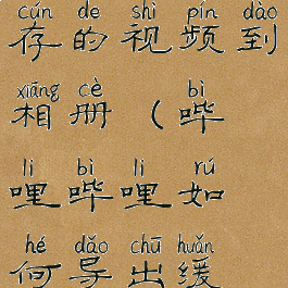 哔哩哔哩如何导出缓存的视频到相册(哔哩哔哩如何导出缓存的视频到相册中)