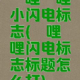 哔哩哔哩小闪电标志(哔哩哔哩闪电标志标题怎么打)