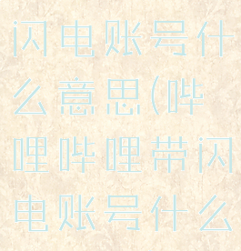 哔哩哔哩带闪电账号什么意思(哔哩哔哩带闪电账号什么意思啊)