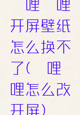 哔哩哔哩开屏壁纸怎么换不了(哔哩哔哩怎么改开屏)