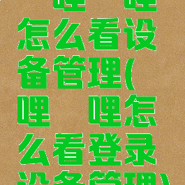 哔哩哔哩怎么看设备管理(哔哩哔哩怎么看登录设备管理)