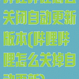 哔哩哔哩怎么关闭自动更新版本(哔哩哔哩怎么关掉自动更新)