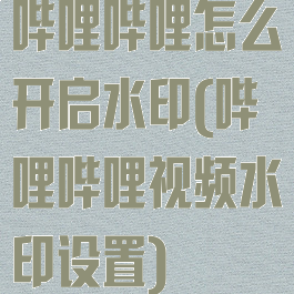 哔哩哔哩怎么开启水印(哔哩哔哩视频水印设置)