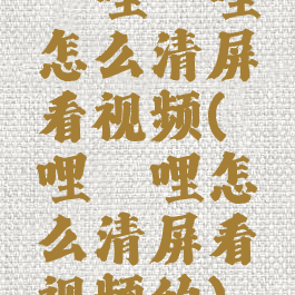 哔哩哔哩怎么清屏看视频(哔哩哔哩怎么清屏看视频的)