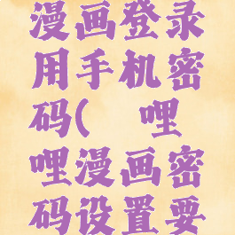 哔哩哔哩漫画登录用手机密码(哔哩哔哩漫画密码设置要求)