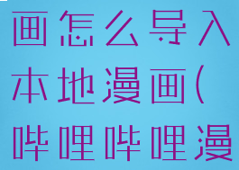 哔哩哔哩漫画怎么导入本地漫画(哔哩哔哩漫画导出)