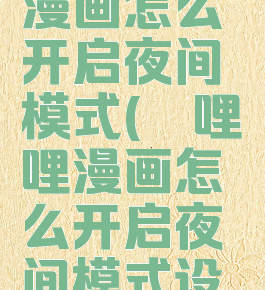 哔哩哔哩漫画怎么开启夜间模式(哔哩哔哩漫画怎么开启夜间模式设置)