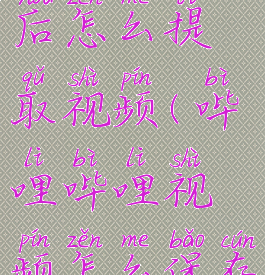 哔哩哔哩视频缓存后怎么提取视频(哔哩哔哩视频怎么保存到手机相册)