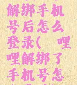 哔哩哔哩解绑手机号后怎么登录(哔哩哔哩解绑了手机号怎么登陆)