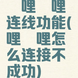 哔哩哔哩连线功能(哔哩哔哩怎么连接不成功)