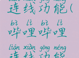 哔哩哔哩连线功能(哔哩哔哩连线功能怎么开)