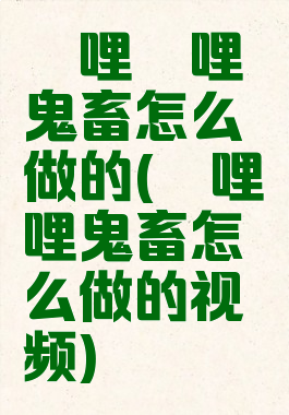 哔哩哔哩鬼畜怎么做的(哔哩哔哩鬼畜怎么做的视频)