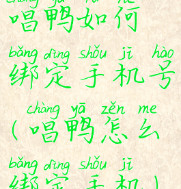 唱鸭如何绑定手机号(唱鸭怎么绑定手机)