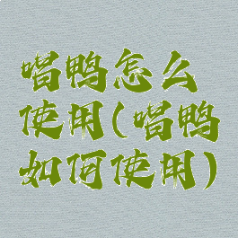 唱鸭怎么使用(唱鸭如何使用)