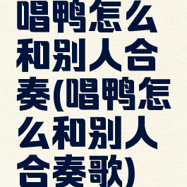 唱鸭怎么和别人合奏(唱鸭怎么和别人合奏歌)