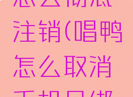 唱鸭账号怎么彻底注销(唱鸭怎么取消手机号绑定)
