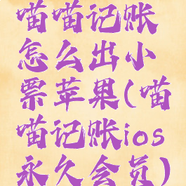 喵喵记账怎么出小票苹果(喵喵记账ios永久会员)