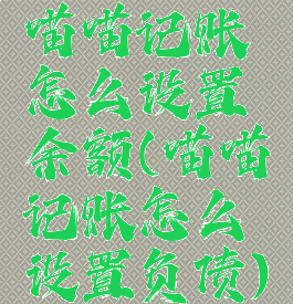 喵喵记账怎么设置余额(喵喵记账怎么设置负债)