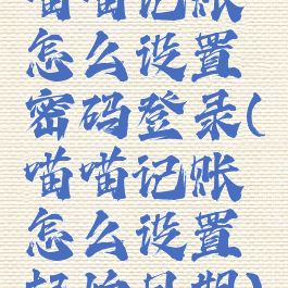 喵喵记账怎么设置密码登录(喵喵记账怎么设置起始日期)