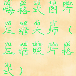 嗨格式图片压缩大师(压缩照片格式)