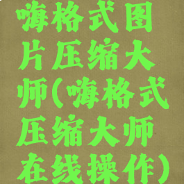 嗨格式图片压缩大师(嗨格式压缩大师在线操作)