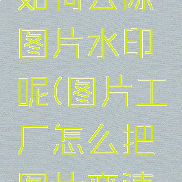 图片工厂如何去除图片水印呢(图片工厂怎么把图片变清晰)