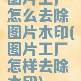 图片工厂怎么去除图片水印(图片工厂怎样去除水印)