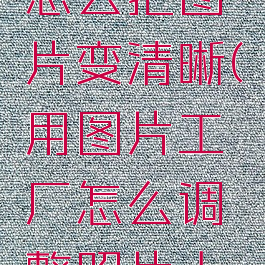 图片工厂怎么把图片变清晰(用图片工厂怎么调整照片大小)