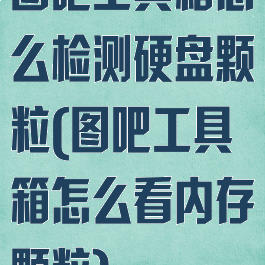 图吧工具箱怎么检测硬盘颗粒(图吧工具箱怎么看内存颗粒)