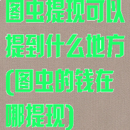 图虫提现可以提到什么地方(图虫的钱在哪提现)