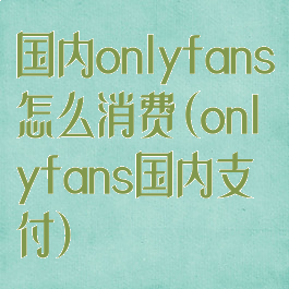 国内onlyfans怎么消费(onlyfans国内支付)
