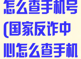 国家反诈中心怎么查手机号(国家反诈中心怎么查手机号的)