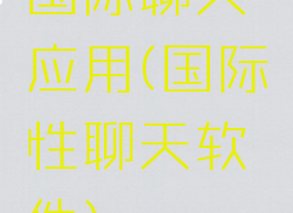 国际聊天应用(国际性聊天软件)